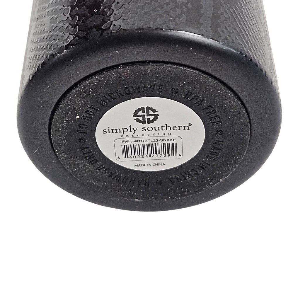 Simply Southern 24oz Stainless Steel Water Bottle Black Snake Print Carry Handle - Picture 7 of 7